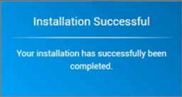 ‘Your installation has successfully been,