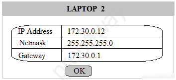 LAPTOP 2

es
172.30.0.12

255.255.255.0

172.30.0.1