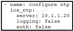 configure ntp

server: 10.1.1.20
logging: false
auth: false