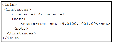 <isis>
<instances>
<instance>1</instance>
<nets>

<net>xr:0si-net 49.0100.1001.00</net>
<nets>
</instances>
</isis>