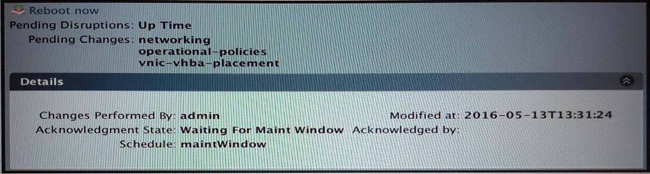 Details

Changes Performed By: admin \ Modified at: 2016-05-13713:31:24
Acknowledgment State: Waiting For Maint Window Acknowledged by:
Schedule: maintWindow