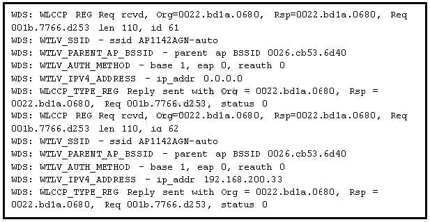 WLCCR REG Req revd, Org=0022.bdia.0680, Rep=0022.bd1a.0680,
7766.d253 len 110, id 61

WILV_SSID - ssid AP1142AGN-auto

WILV PARENT AP_BSSID - parent ap BSSID 0026.ch53

WILV_AUTH METHOD - base 1, eap 0, reauth 0
WILV_IPV4_ADDRESS - ip addr 0.0.0.0

WLCCE_TYPE REG Reply sent with Orq = 0022.bdia.0€90, Rep
bdia.0680, Req O01b.7766.d259, status 0

WLCCE REG Req revd, Org=0022.bdia.0680, Rep=0022.hd1a.0680,
7766.d253 len 110, ia 62

WILV_SSID - ssid AP1142AGN-auto

WILV_PARENTAP_BSSID - parent ap BSSID 0026.ch53.6d40
WILV_AUTH METHOD - base 1, eap 0, reauth 0
WILV_IPV4_ADDRESS - ip addr 192.168.200.33

WLCCE_TYPE REG Reply sent with Org = 0022-bdia.0€80, Rep =
hbdia.0680, Req O01h.7766.d259, status O

Req

Req