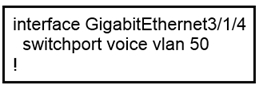 interface GigabitEthernet3/1/4

switchport voice vian 50
!