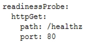 readinessProbe:
httpGet:
path: /healthz
port: 80