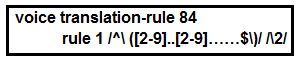 voice translation-rule 84

rule 4/"\(