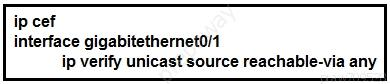 ip cef

interface gigabitethernet0/1
ip verify unicast source reachable-via any