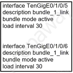 interface TenGigE0/1/0/5
description bundle_1_link
bundle mode active

load interval 30

interface TenGigE0/1/0/6
description bundle_1_link
bundle mode active

load interval 30