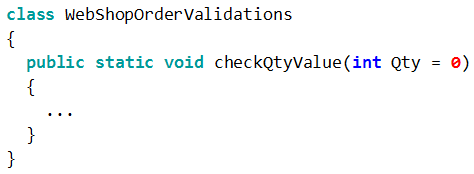 class WebShopOrdervalidations

{
public static void checkgtyvalue(int Qty = @)