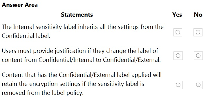 Question 7 of 98 from exam SC-400: Microsoft Information Protection  Administrator